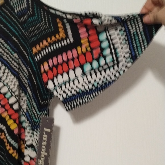 🫶 Luxology size 12 cold shoulder multicolor party dress - Picture 2 of 4